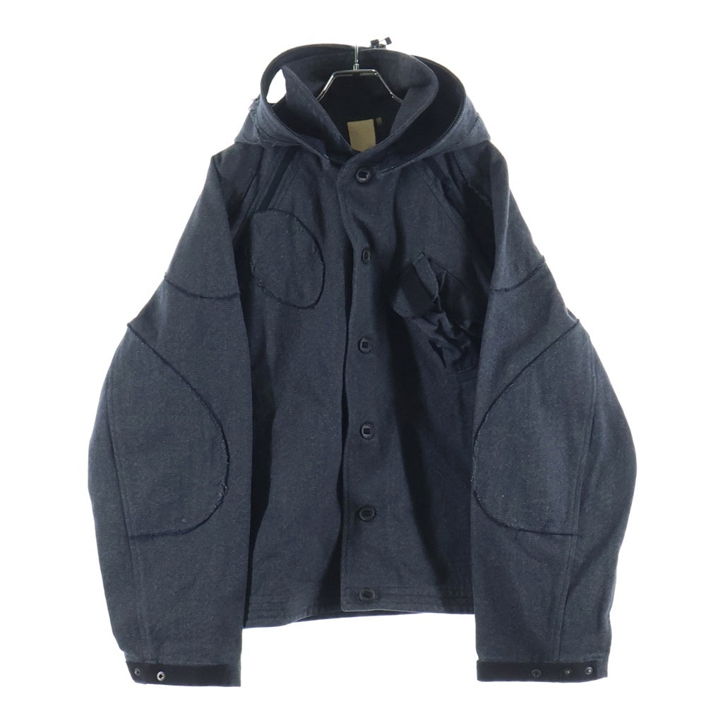 JIAN YE(ジェン イェ) 23AW HUNTER JKT ハンタージャケット マルチポケットボタンダウンフーデットジャケット インディゴ