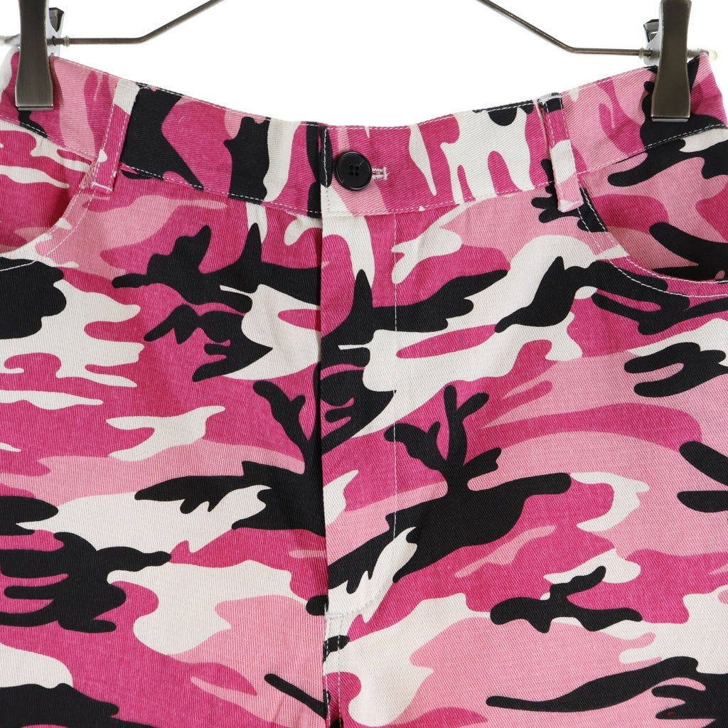 NO BRAND(ノーブランド) NIK KOSMAS ニックコスマス Wide Camo Pants ワイドカモパンツ 迷彩総柄コットンパンツ ピンク