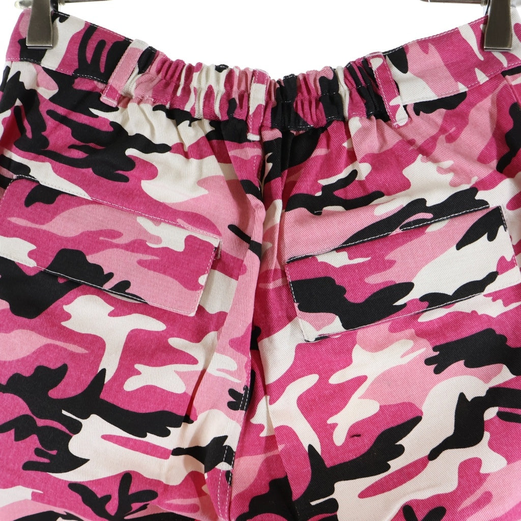 NO BRAND(ノーブランド) NIK KOSMAS ニックコスマス Wide Camo Pants ワイドカモパンツ 迷彩総柄コットンパンツ ピンク
