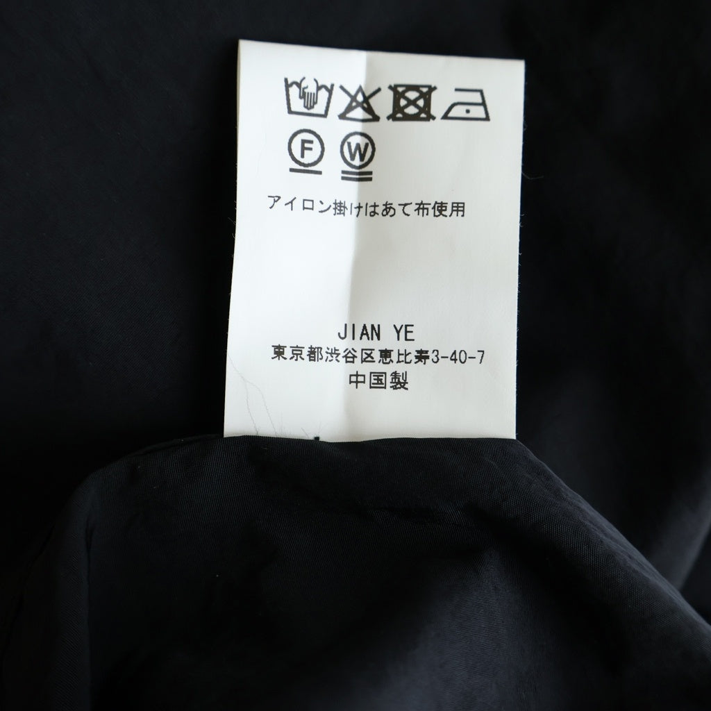 JIAN YE(ジェン イェ) 25SS SOLDIER KAPPA ソルジャーカッパ オーバーサイズナイロンアノラックジャケット ポンチョ JI-25SS-BZ02 ブラック
