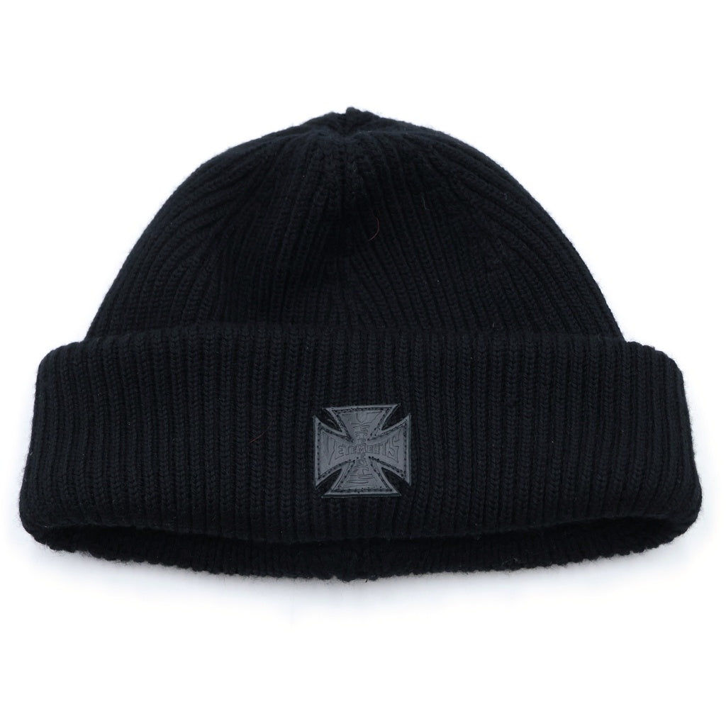 VETEMENTS(ヴェトモン) Wool Beanie With Logo ウールビーニーウィズロゴ アイアンクロスパッチニット帽 帽子 ブラック
