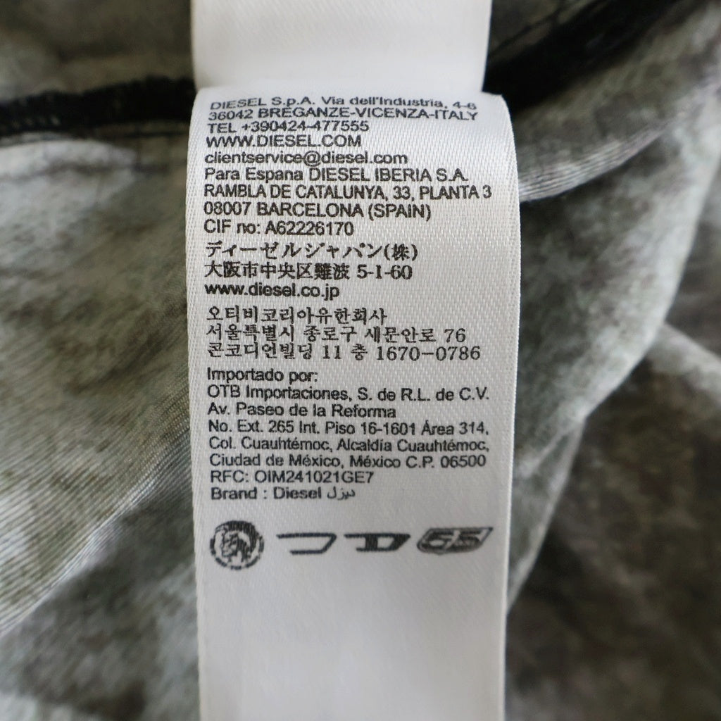 DIESEL(ディーゼル) D-ILETTA Midi Dress ラップシャツミディアムドレス トロンプルイユグラフィックワンピース レディース マルチ A185770LKCT