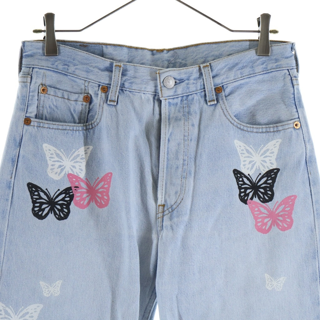 Levi's(リーバイス) ×About Dreams Butterfly Denim バタフライプリント ボタンフライ リメイク デニムパンツ インディゴ