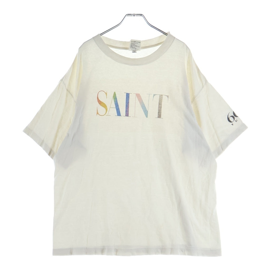 SAINT MICHAEL(セントマイケル) 24AW RAINBOW SAINT TEE ロゴプリントTシャツ ホワイト SM-YS1-0000-007