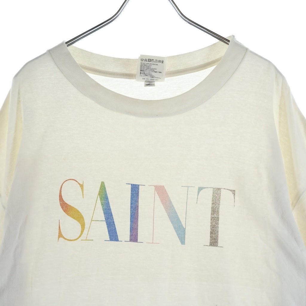 SAINT MICHAEL(セントマイケル) 24AW RAINBOW SAINT TEE ロゴプリントTシャツ ホワイト SM-YS1-0000-007