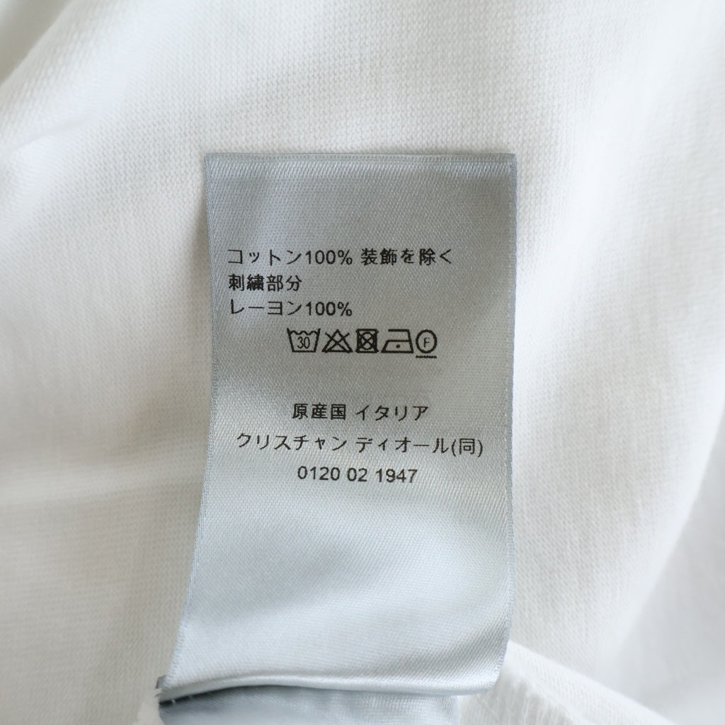 DIOR(ディオール) フロントロゴ エンブロイダリー 半袖Tシャツ カットソー ホワイト 343J696C0554