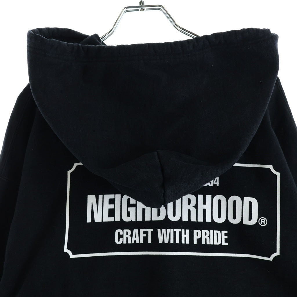 NEIGHBORHOOD(ネイバーフッド) 25AW CLASSIC SWEAT HALF ZIP HOODIE LS クラシックハーフジップフーディーロングスリーブ ロゴプリントハーフジッププルオーバーパーカー 252UWNH-CSM02 ブラック