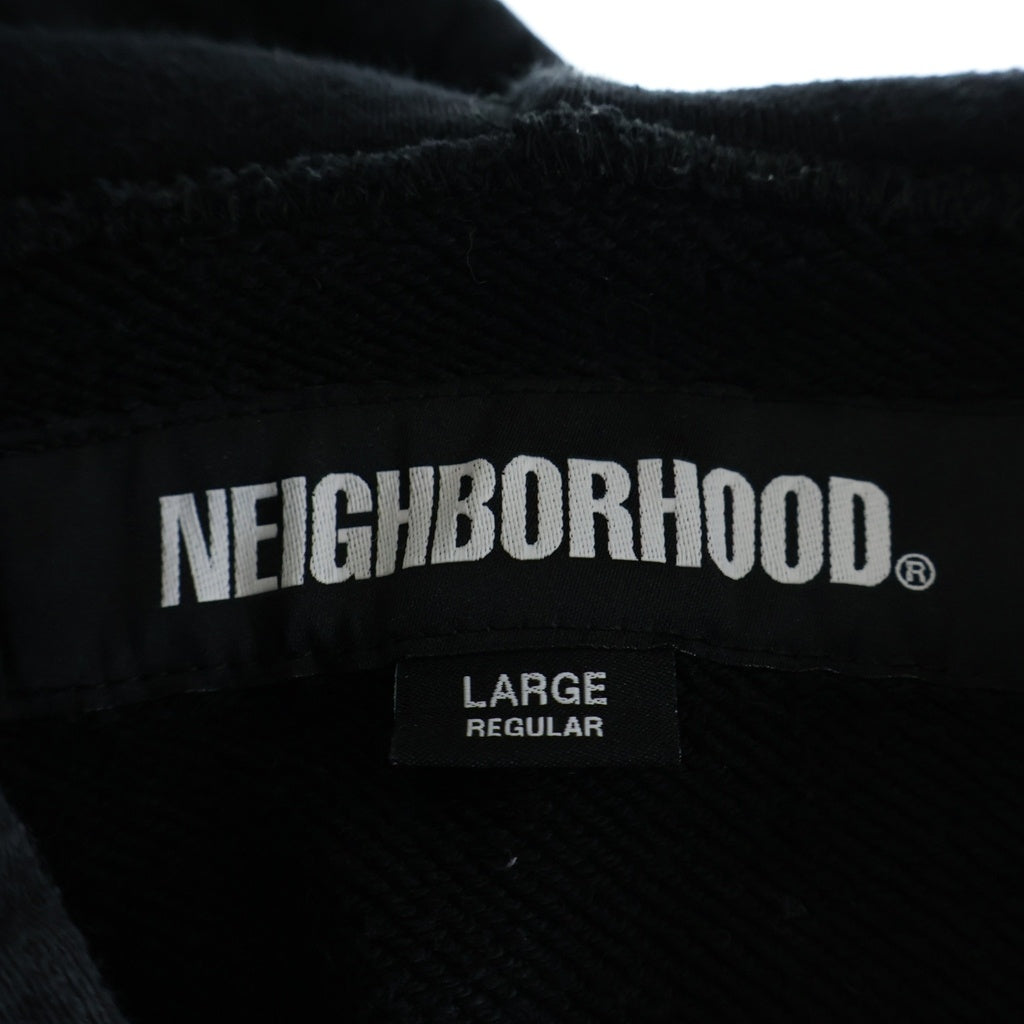 NEIGHBORHOOD(ネイバーフッド) 25AW CLASSIC SWEAT HALF ZIP HOODIE LS クラシックハーフジップフーディーロングスリーブ ロゴプリントハーフジッププルオーバーパーカー 252UWNH-CSM02 ブラック