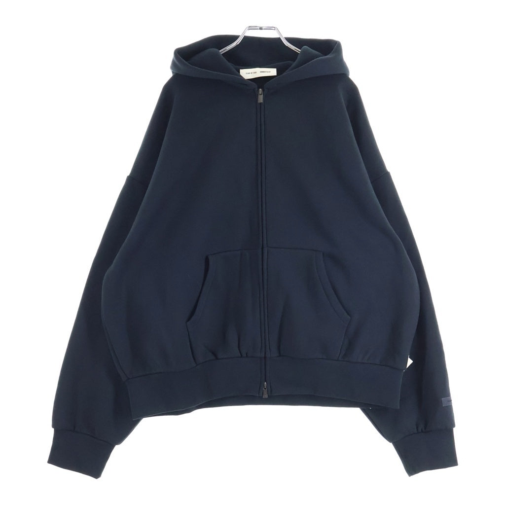 FEAR OF GOD ESSENTIALS(フィアオブゴッド エッセンシャルズ) CLASSIC FIT FLEECE ZIP UP HOODIE クラシックフィットフリースジップアップ ラバーロゴジップアップスウェットパーカー