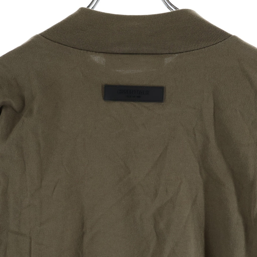 FEAR OF GOD ESSENTIALS(フィアオブゴッド エッセンシャルズ) FELT LOGO L/S TEE フェルトロゴロングスリーブTシャツ クルーネック長袖モックネックTシャツ ブラウン