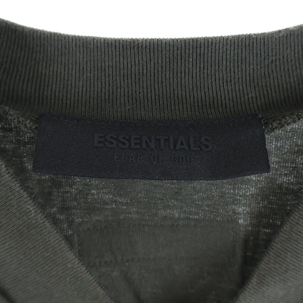 FEAR OF GOD ESSENTIALS(フィアオブゴッド エッセンシャルズ) RUBBER LOGO S/S GAME SHIRTS ラバーロゴショートスリーブゲームシャツ Vネック半袖Tシャツ カーキ