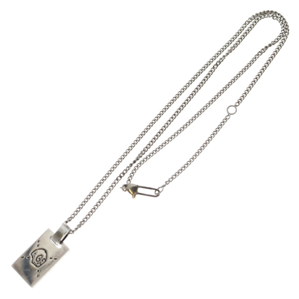 GUCCI(グッチ) Ghost Skull Necklace ゴーストスカルネックレス Ag925 プレートモチーフネックレス 455315 シルバー