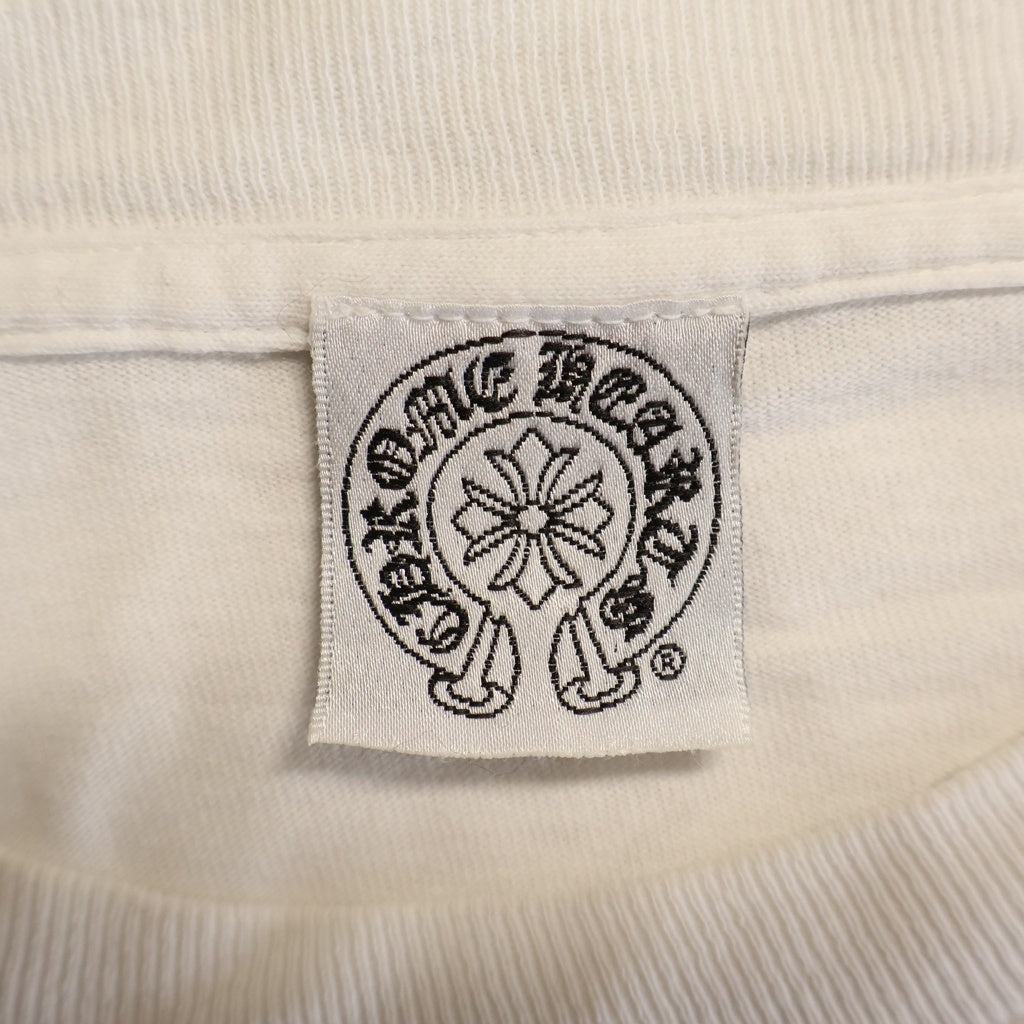 CHROME HEARTS(クロムハーツ) OLD CH PLS S/S オールド CHプラス刺繍 クルーネック半袖Tシャツ ホワイト/レッド