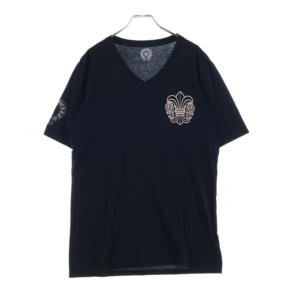 CHROME HEARTS(クロムハーツ) BS FLUER S/S TEE BSフレアプリントVネック半袖Tシャツ ブラック