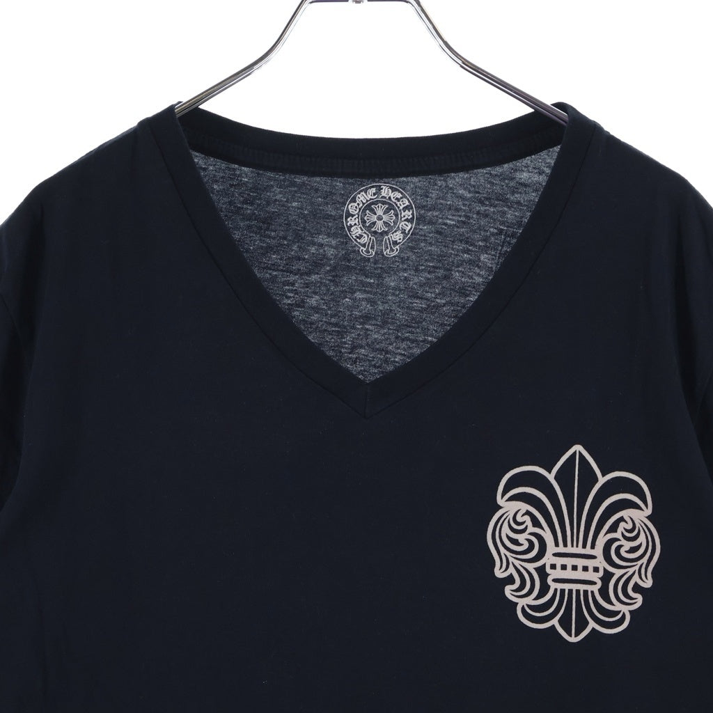 CHROME HEARTS(クロムハーツ) BS FLUER S/S TEE BSフレアプリントVネック半袖Tシャツ ブラック