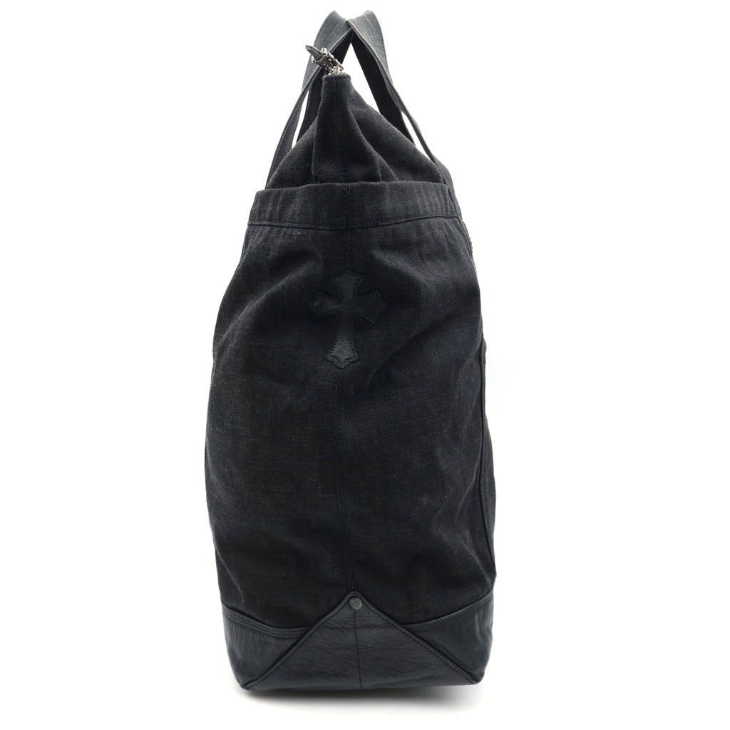 CHROME HEARTS(クロムハーツ) ×UNITED ARROWS 25th Anniversary Tote Bag ×ユナイテッドアローズ 25周年記念 クロスパッチ付きダガージップトートバッグ ブラック
