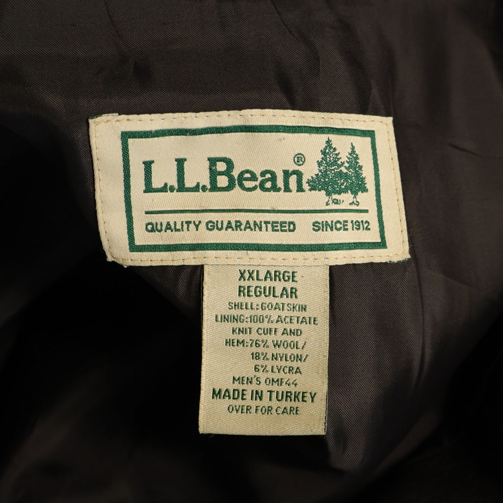 L.L.Bean(エルエルビーン) A-2 Leather Jacket レザージャケット ゴートスキンジップアップレザージャケット ブラウン
