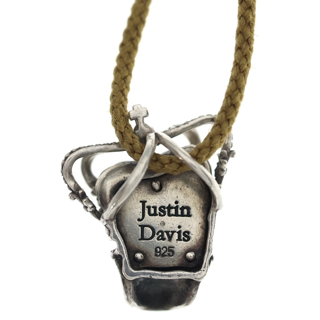 Justin Davis(ジャスティンデイヴィス) ESSENTIAL SKULL PENDANT エッセンシャル スカル ペンダントトップ シルバー/グリーン