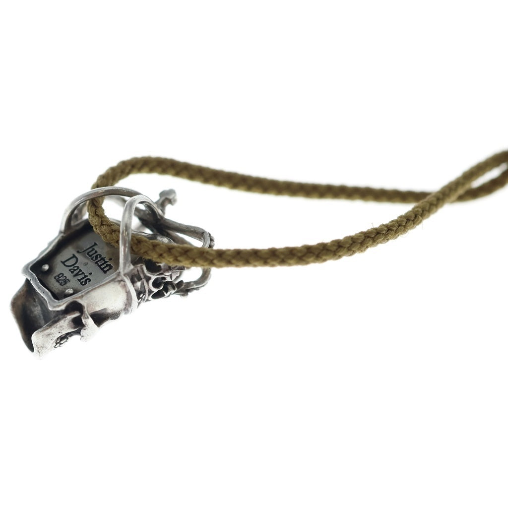Justin Davis(ジャスティンデイヴィス) ESSENTIAL SKULL PENDANT エッセンシャル スカル ペンダントトップ シルバー/グリーン