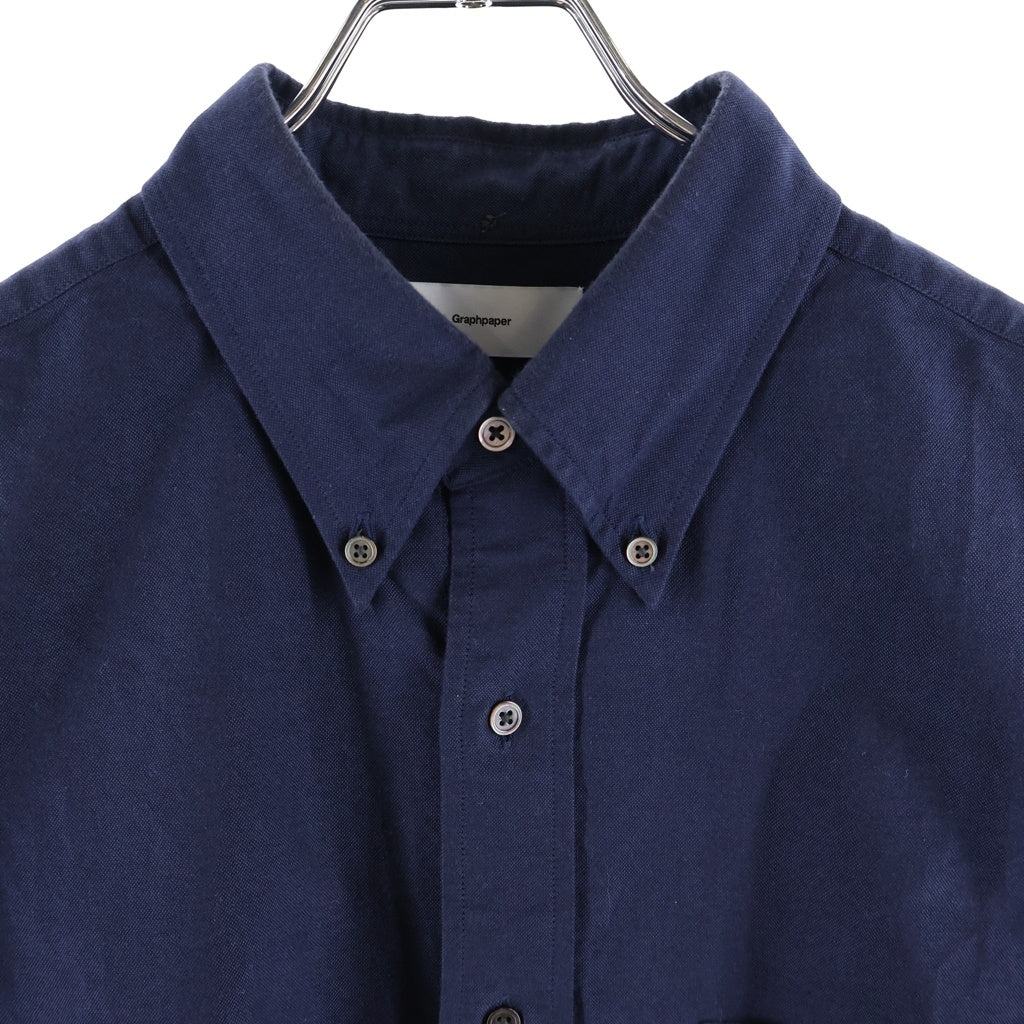 Graphpaper(グラフペーパー) Oxford L/S Oversized B.D Shirts ボタンダウン フロントポケット 長袖シャツ ネイビー GM261-50021B