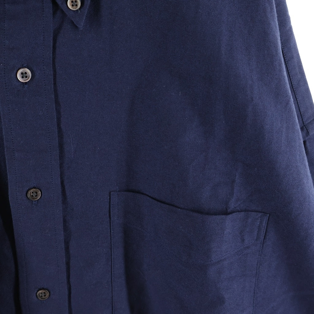 Graphpaper(グラフペーパー) Oxford L/S Oversized B.D Shirts ボタンダウン フロントポケット 長袖シャツ ネイビー GM261-50021B