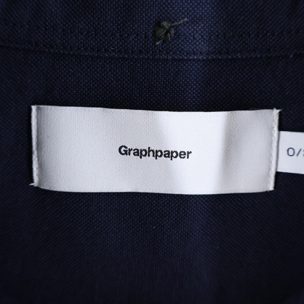 Graphpaper(グラフペーパー) Oxford L/S Oversized B.D Shirts ボタンダウン フロントポケット 長袖シャツ ネイビー GM261-50021B