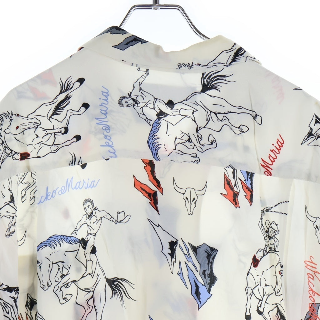 WACKO MARIA(ワコマリア) 25SS HAWAIIAN SHIRT フロントポケット 総柄 ハワイアン 半袖シャツ ホワイト 25SS-WMS-HI04
