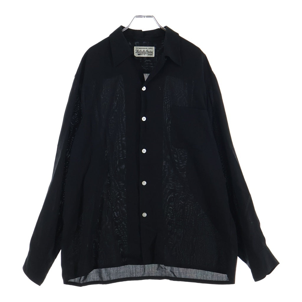 WACKO MARIA(ワコマリア) 50'S OPEN COLLAR SHIRT ( TYPE-1 ) オープンカラー フロントポケット 長袖シャツ ブラック