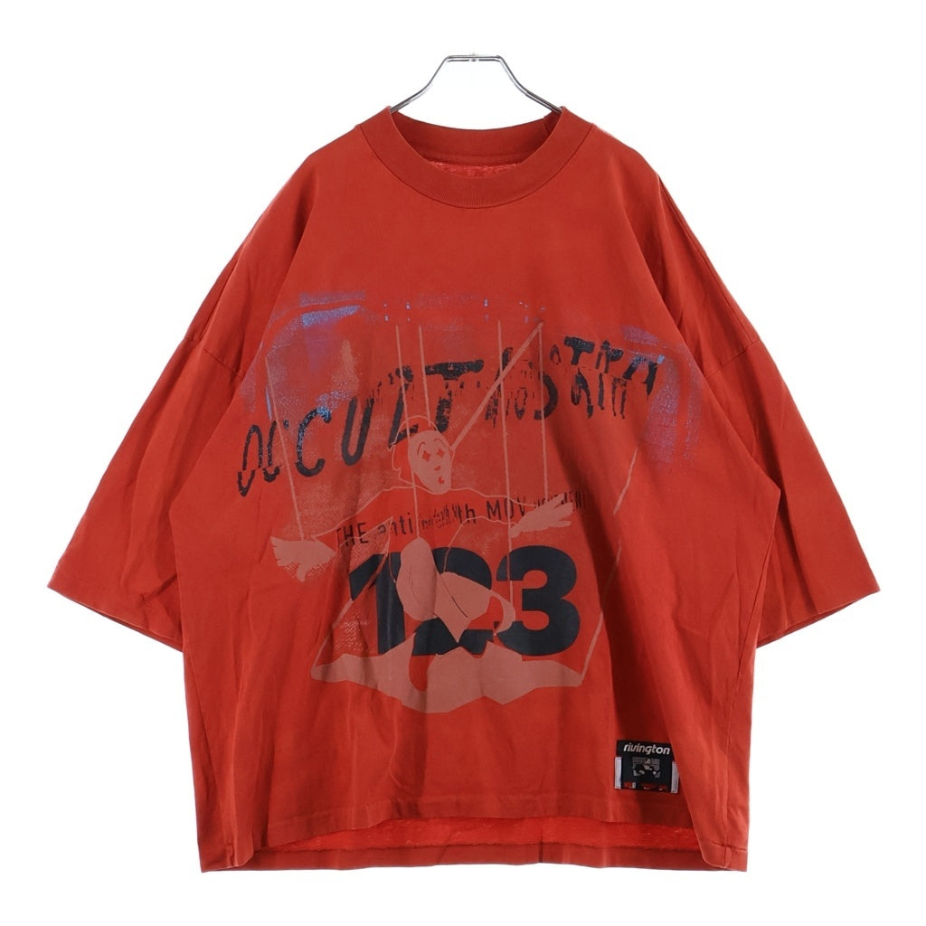 RIVINGTON roi Rebis(リヴィントンロイレビス) Left Out Graphic-print レフトアウト ヴィンテージ グラフィックデザイン 半袖Tシャツ カットソー レッド