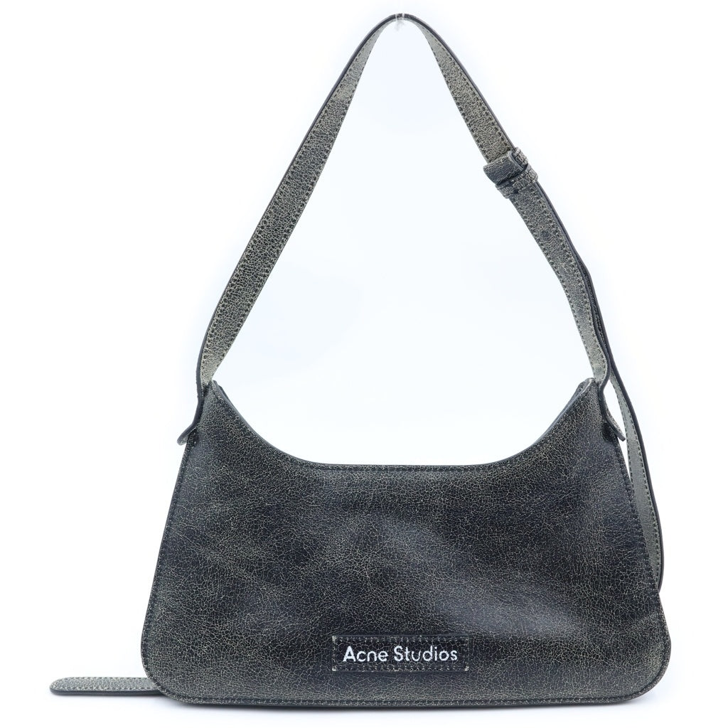 Acne Studios(アクネ ストゥディオズ) Platt Mini Shoulder Bag プラットミニショルダーバッグ クラック加工レザーバッグ ブラック