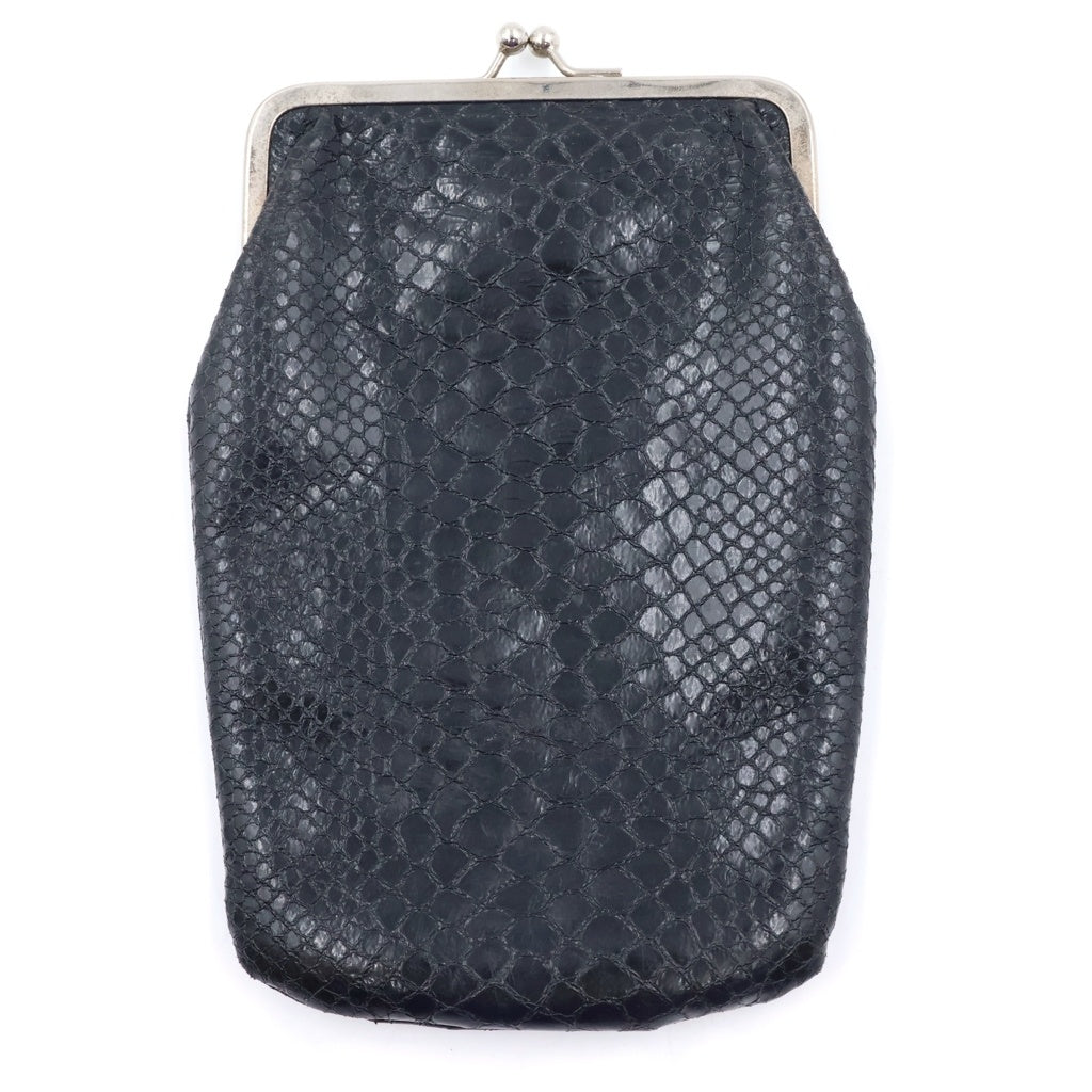 MM6 Maison Margiela(エムエムシックスメゾンマルジェラ) Neck Pouch ネックポーチ パイソン型押しがま口ポーチ ブラック S41VT0026 P4141