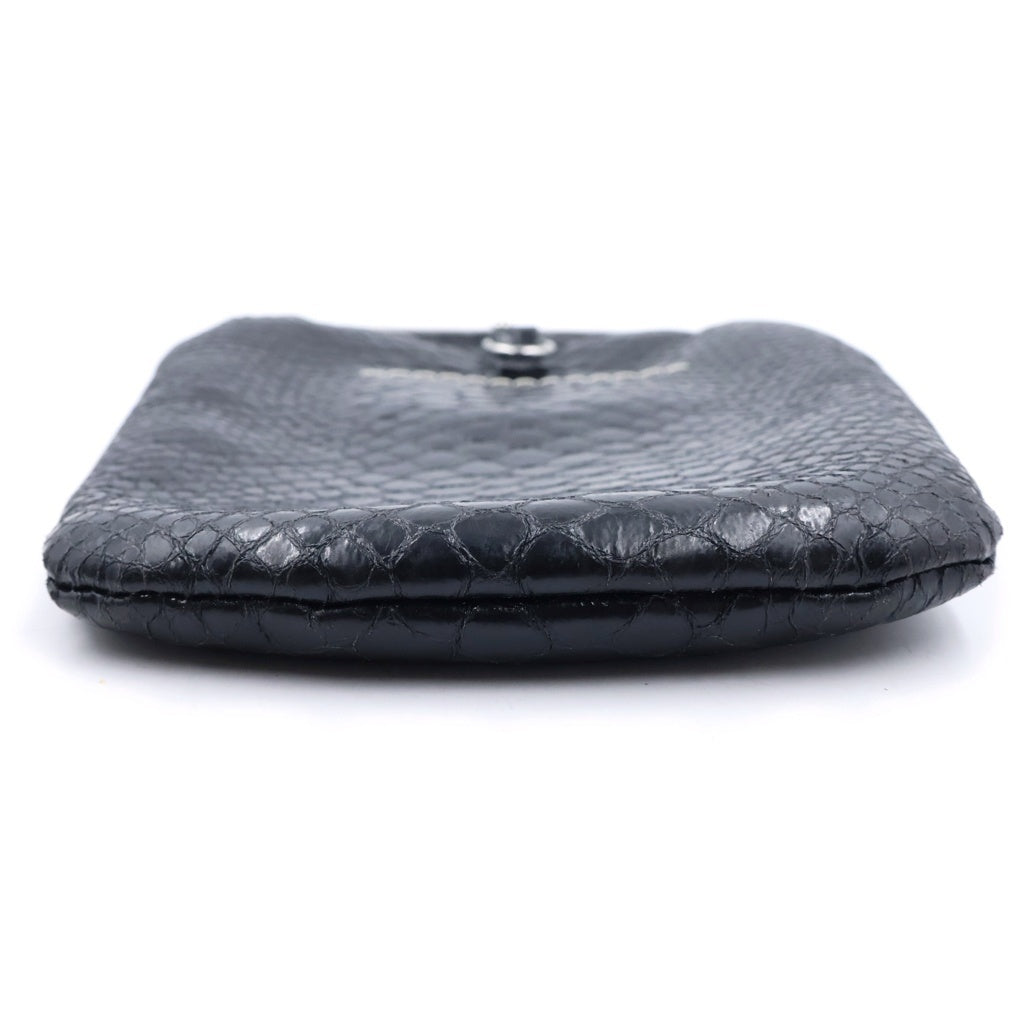 MM6 Maison Margiela(エムエムシックスメゾンマルジェラ) Neck Pouch ネックポーチ パイソン型押しがま口ポーチ ブラック S41VT0026 P4141