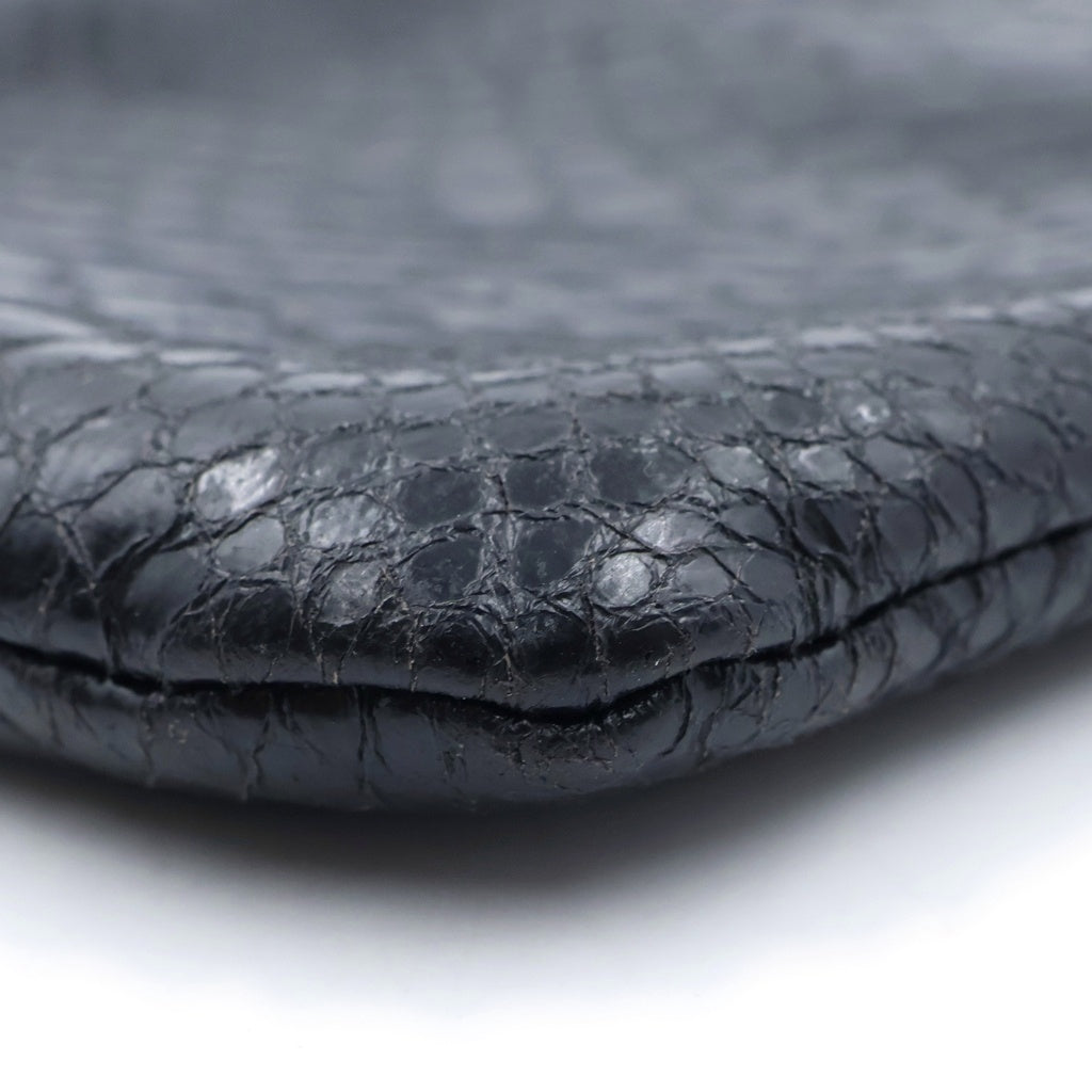 MM6 Maison Margiela(エムエムシックスメゾンマルジェラ) Neck Pouch ネックポーチ パイソン型押しがま口ポーチ ブラック S41VT0026 P4141