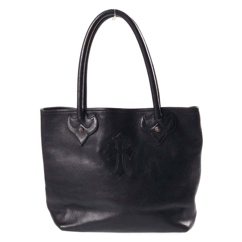 CHROME HEARTS(クロムハーツ) FS TOTE CRS BALL STUDS FSトート クロスボールスタッズ クロスパッチ付きレザートート ブラック