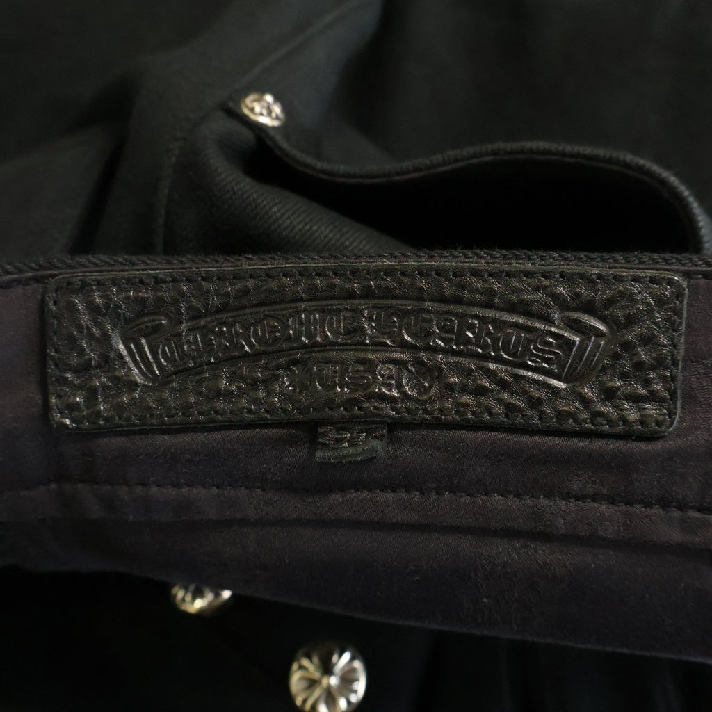 CHROME HEARTS(クロムハーツ) STREET SWEEPER ストリートスイーパー クロスボタン デニムパンツ ブラック