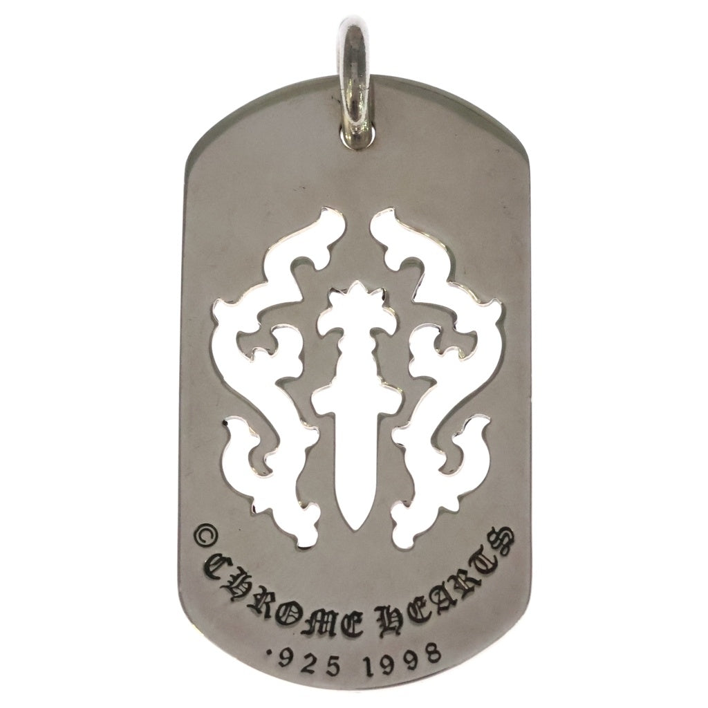 CHROME HEARTS(クロムハーツ) D TAG LRG DAGGER ヴァインダガーカットアウトドッグタグ ラージ ペンダントトップ シルバー BCA240