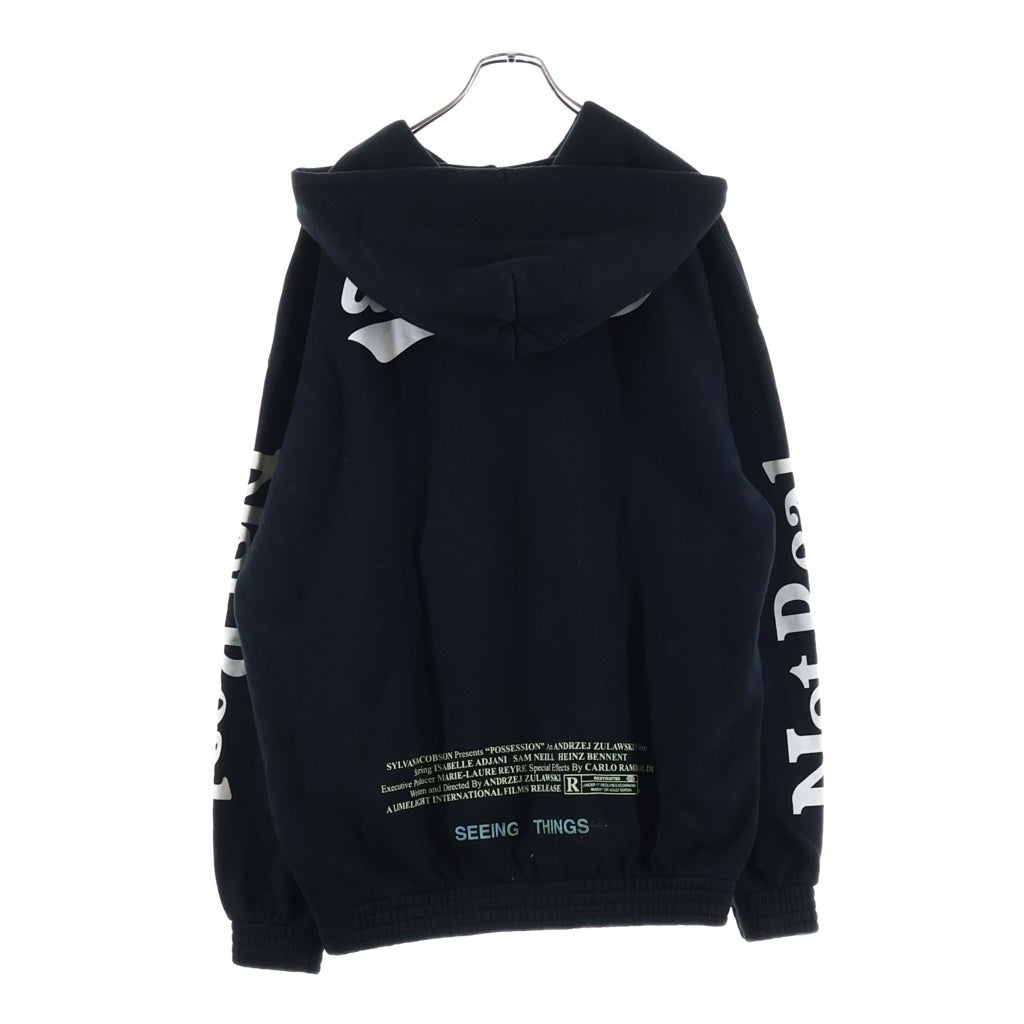 OFF-WHITE(オフホワイト) 17AW Woman Movie Hooded Sweatshirt プリント プルオーバーパーカー スウェット ブラック OMBB009F17192056