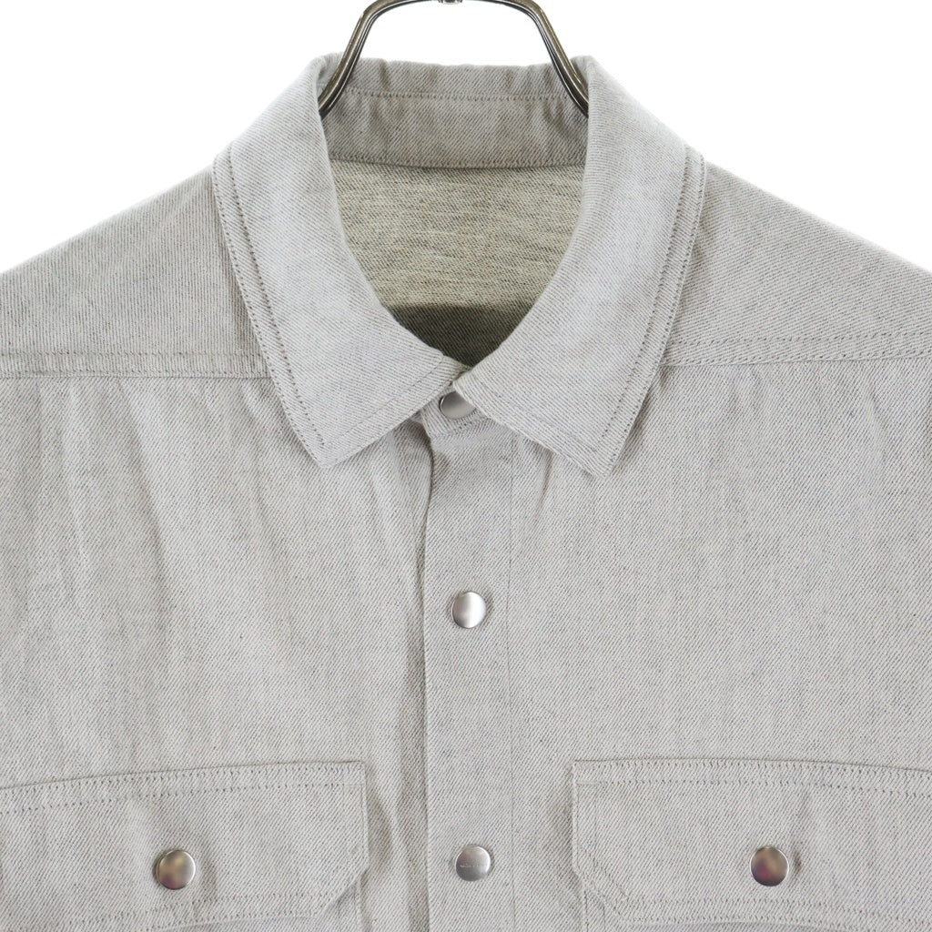 Rick Owens(リックオウエンス) 25SS Flap Pocket Shirt Jacket フラップ ポケット スナップボタン シャツ ジャケット ライトグレー RU01E5729-DRD