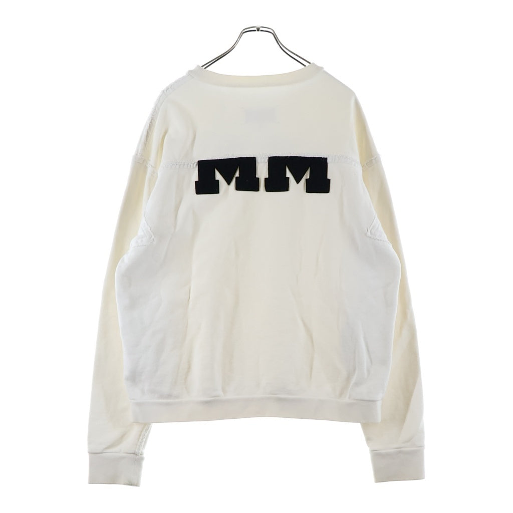 Maison Margiela(メゾンマルジェラ) MMロゴ ダメージ加工 クルーネック セーター スウェット ホワイト S50GU0143 S25405