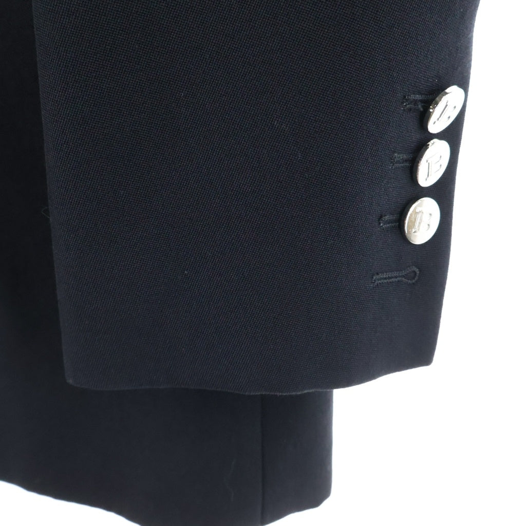 BALMAIN(バルマン) Front Open Button Jacket フロントオープンボタンジャケット ピークドラペルダブルテーラードジャケット ブラック I015WB05