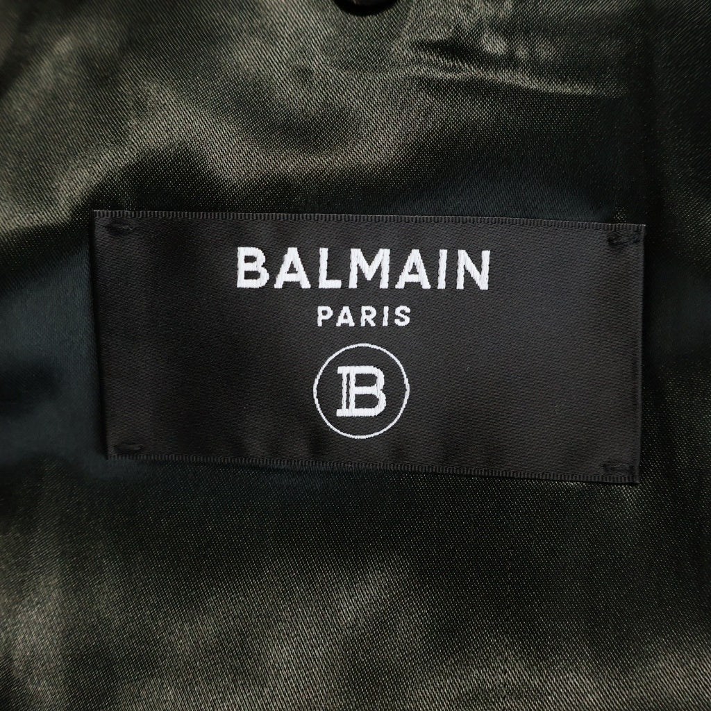BALMAIN(バルマン) Front Open Button Jacket フロントオープンボタンジャケット ピークドラペルダブルテーラードジャケット ブラック I015WB05