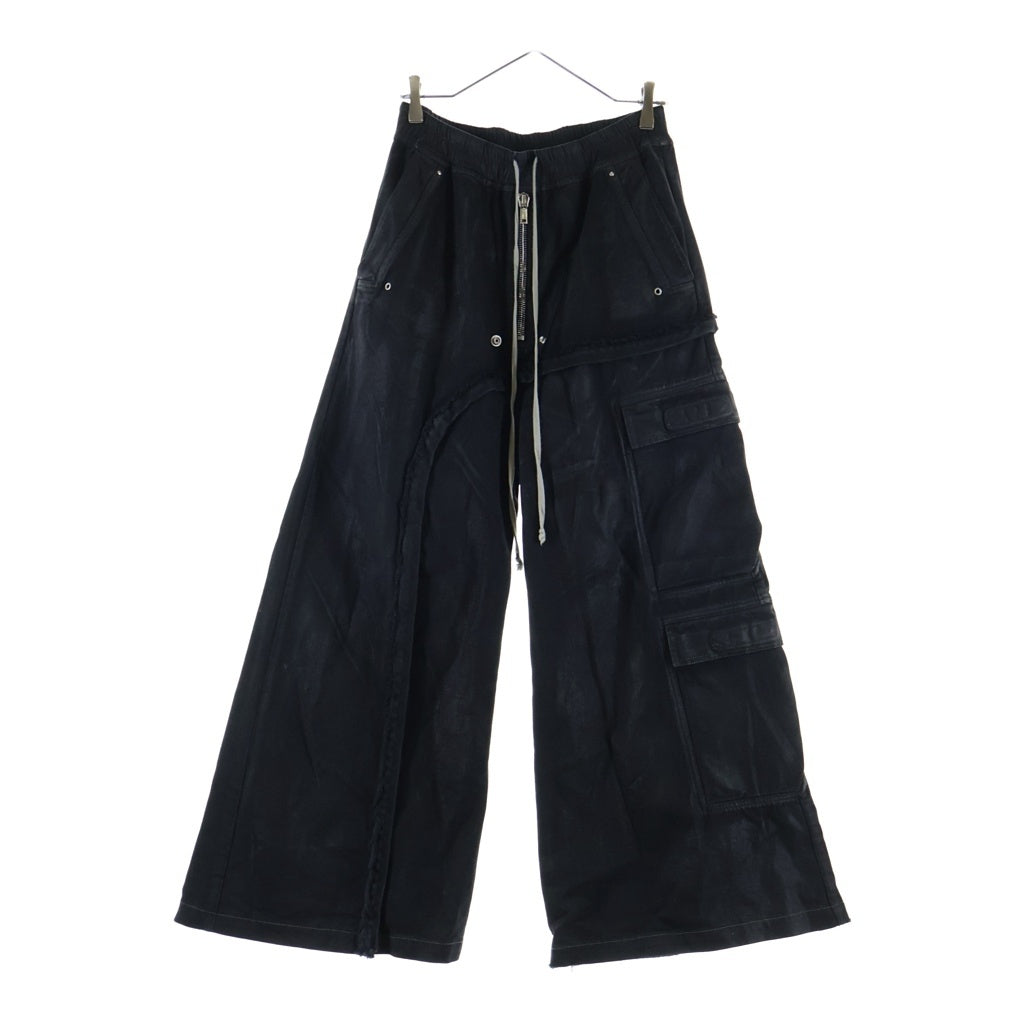 DRKSHDW(ダークシャドウ) 25SS IMBALANCED DOUBLE CARGO JUMBO BELAS インバランスドダブルカーゴジャンボベラ コーティングドッキングワイドカーゴパンツ ブラック DU01E3375-DCF