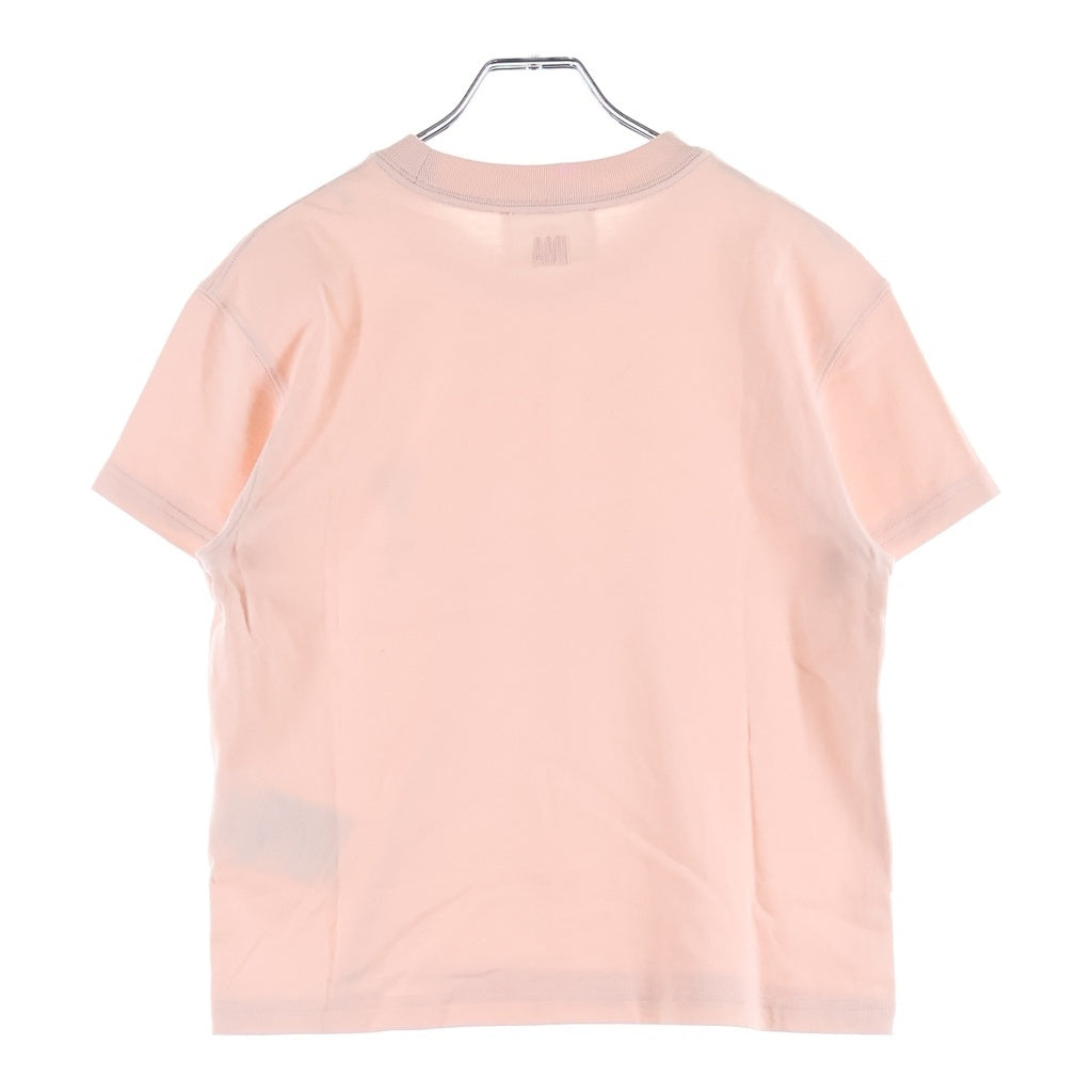 ami paris(アミパリス) Heart A Logo T-Shirts ハートAロゴTシャツ ロゴ刺繍クルーネック半袖Tシャツ ピンク SPEUTS055.726 レディース