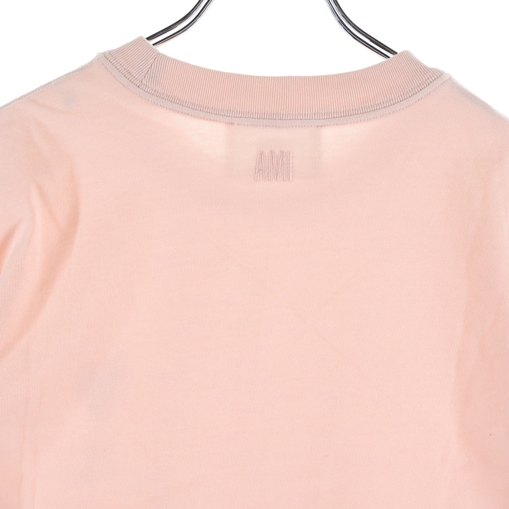ami paris(アミパリス) Heart A Logo T-Shirts ハートAロゴTシャツ ロゴ刺繍クルーネック半袖Tシャツ ピンク SPEUTS055.726 レディース