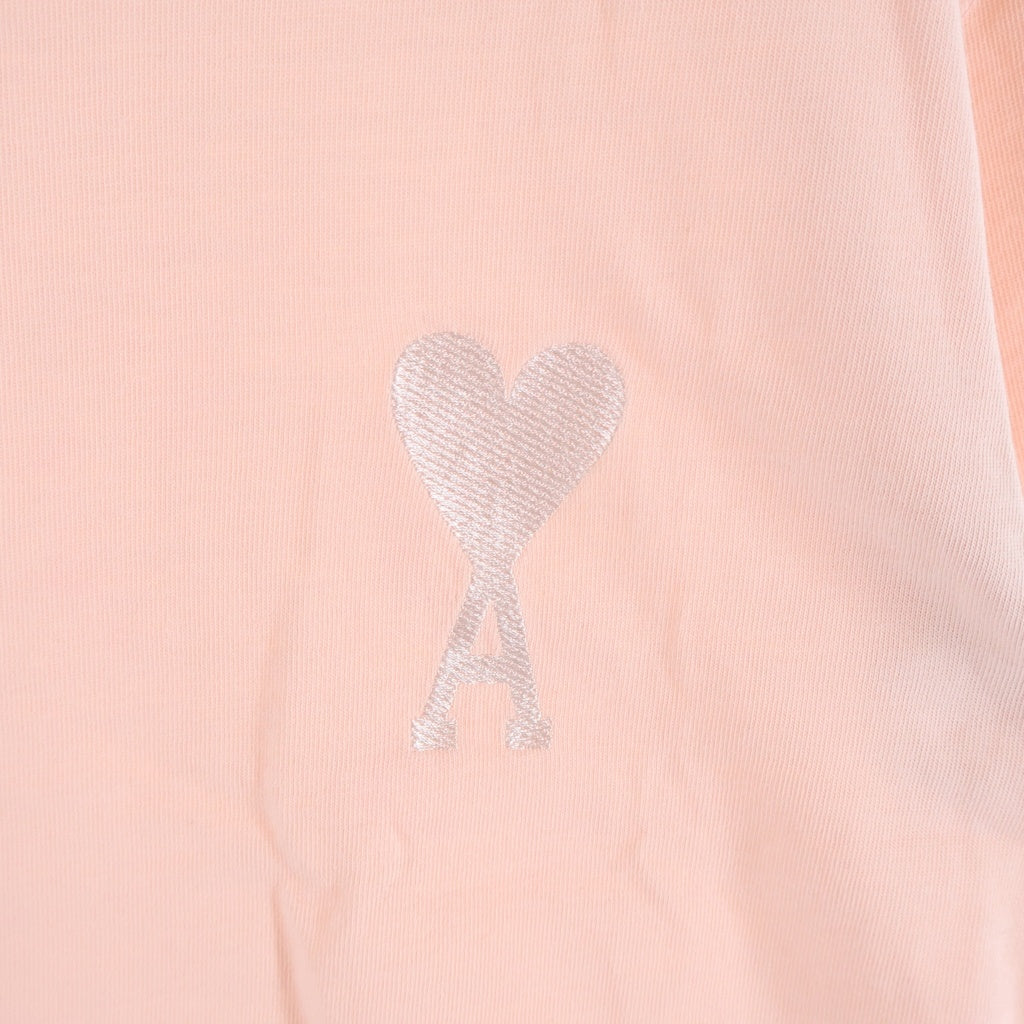 ami paris(アミパリス) Heart A Logo T-Shirts ハートAロゴTシャツ ロゴ刺繍クルーネック半袖Tシャツ ピンク SPEUTS055.726 レディース