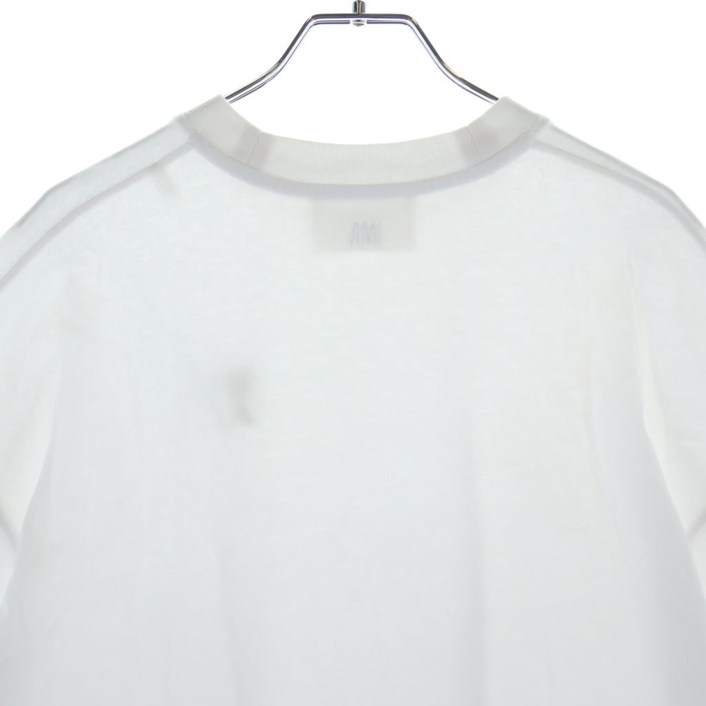 ami paris(アミパリス) Heart A Logo Cropped T-Shirts ハートAロゴクロップドTシャツ ロゴ刺繍クルーネック半袖Tシャツ SPFTS019.726 ホワイト レディース