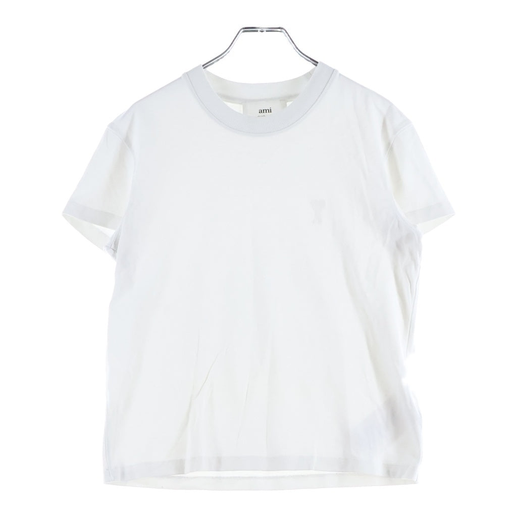 ami paris(アミパリス) Ami De Coeur T-Shirts アミドゥクゥールTシャツ ロゴ刺繍クルーネック半袖Tシャツ ホワイト UTS022.726 レディース