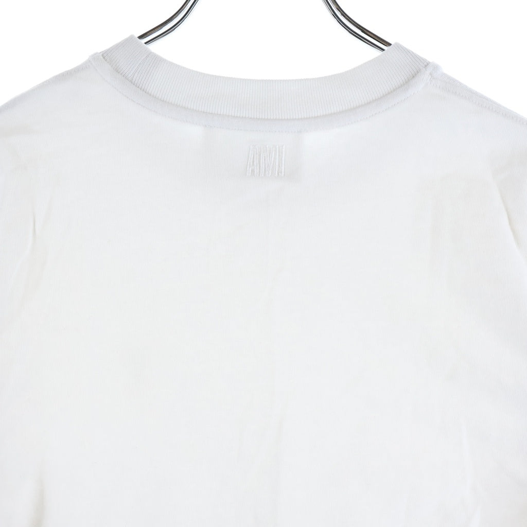 ami paris(アミパリス) Ami De Coeur T-Shirts アミドゥクゥールTシャツ ロゴ刺繍クルーネック半袖Tシャツ ホワイト UTS022.726 レディース