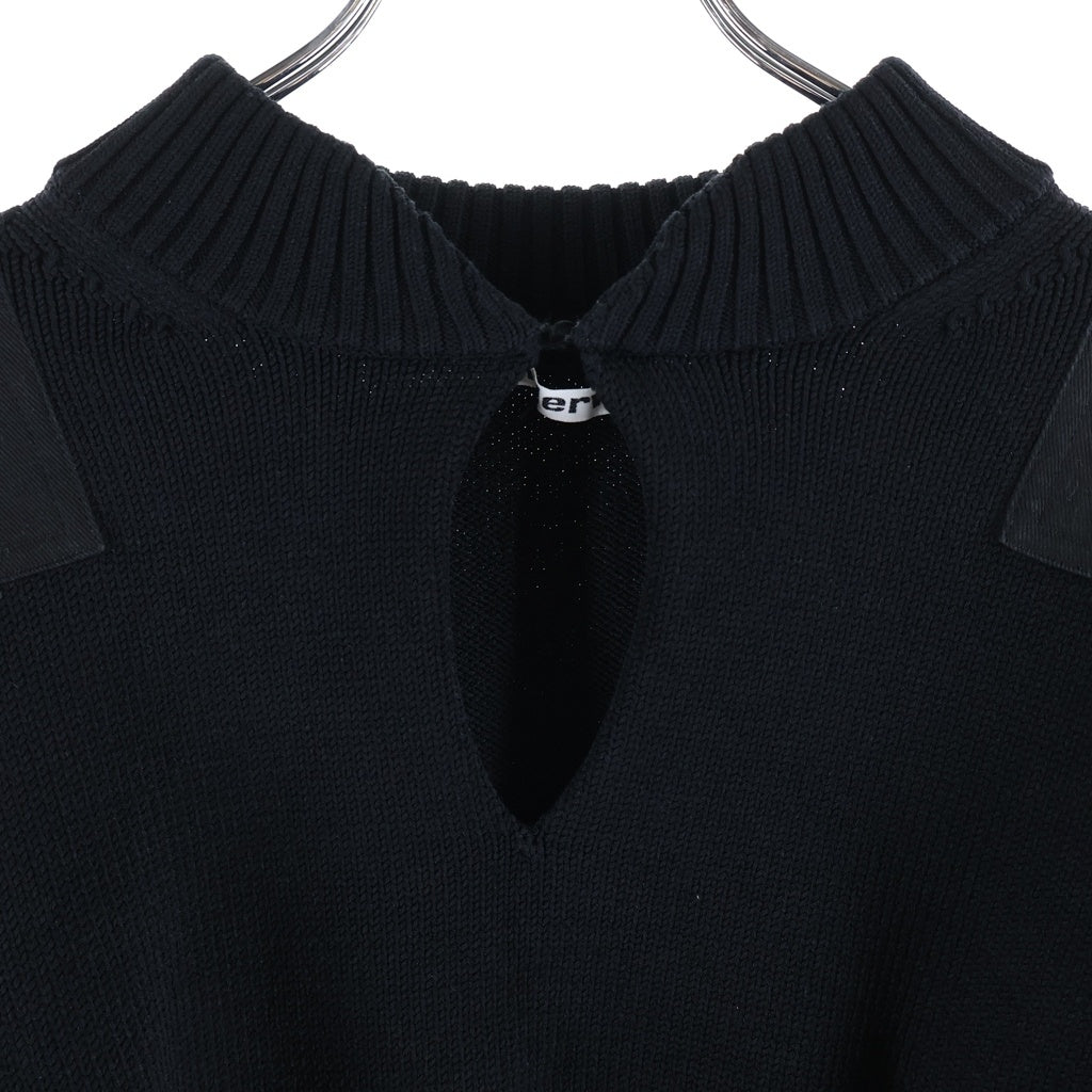 ALEXANDER WANG(アレキサンダーワン) V Neck Military Cropped Knit Vネックミリタリークロップドニット レディース クロップドセーター ブラック
