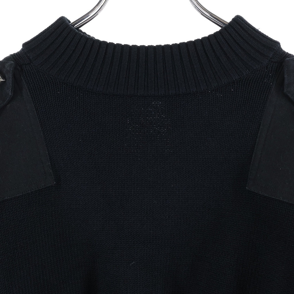 ALEXANDER WANG(アレキサンダーワン) V Neck Military Cropped Knit Vネックミリタリークロップドニット レディース クロップドセーター ブラック